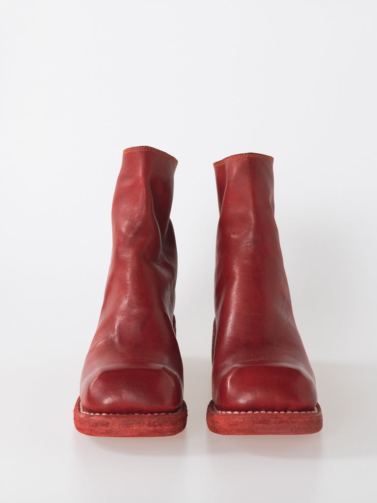 GUIDI - Back Zip Boot 9086, Red - Worthwhile