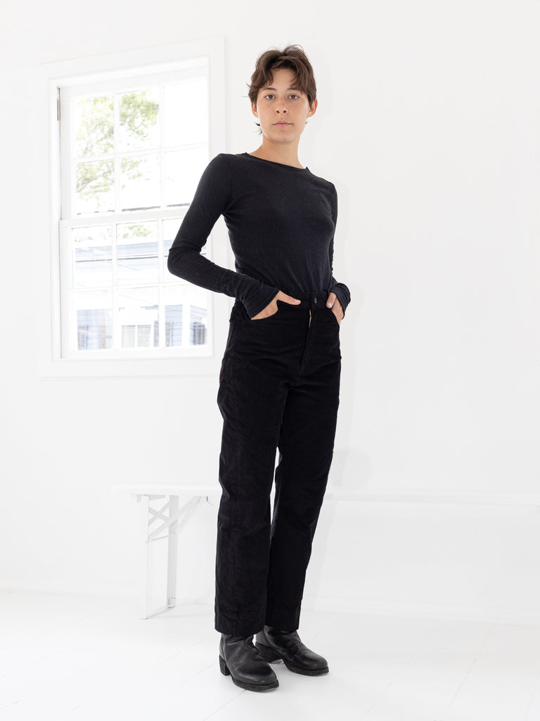 Atelier Suppan Corduroy Trouser, Black - Worthwhile