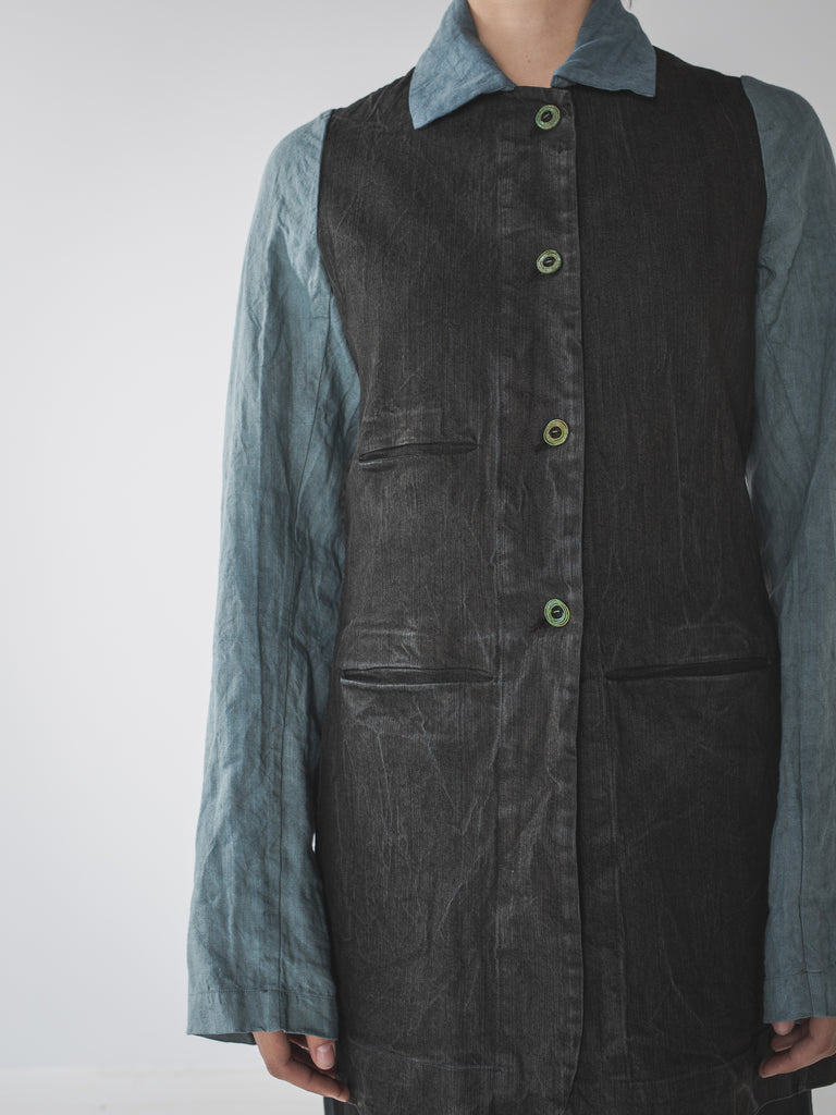 Atelier Suppan Long Jacket, Black Mix - Worthwhile