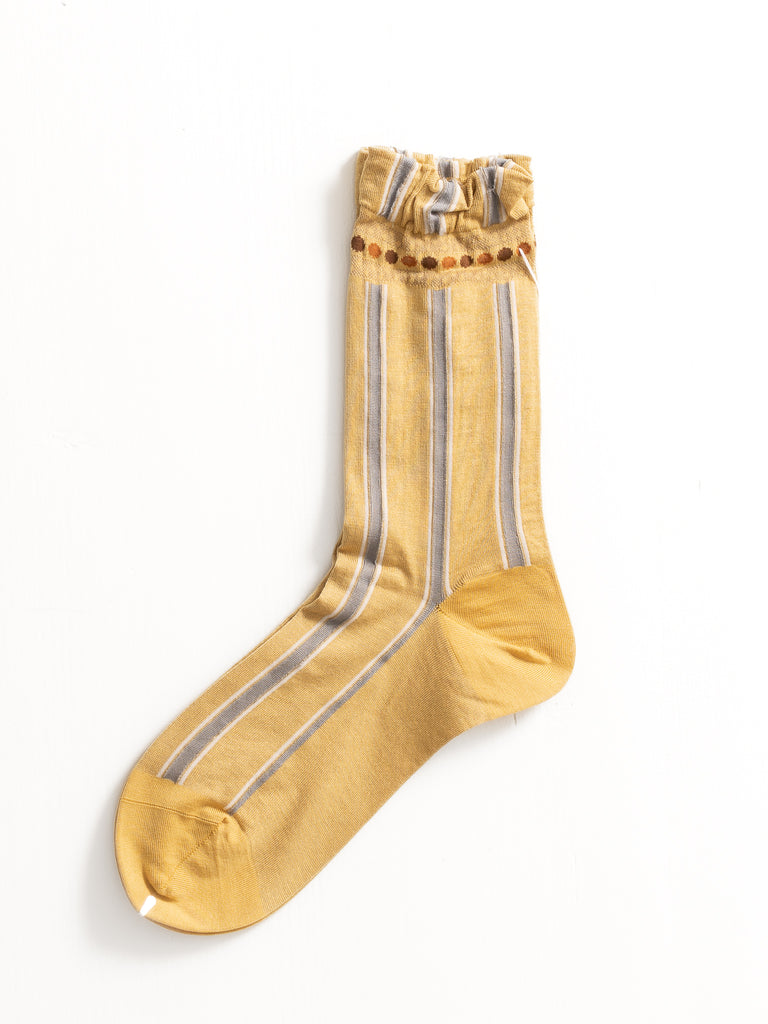 Antipast Stripe Socks, Cream/Yellow - Worthwhile