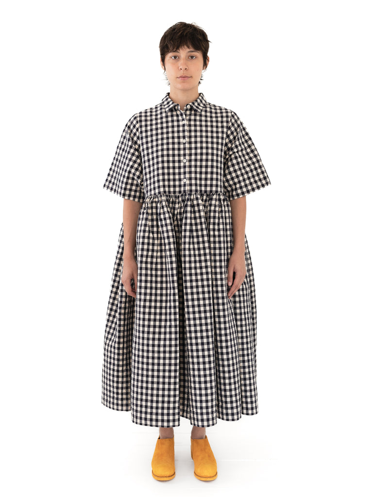CASEY CASEY - Ethal Dress, Navy Double Check - Worthwhile