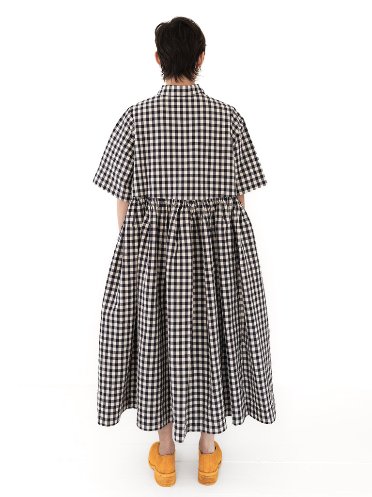 CASEY CASEY - Ethal Dress, Navy Double Check - Worthwhile