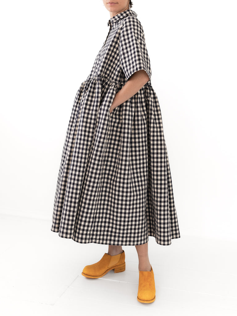 CASEY CASEY - Ethal Dress, Navy Double Check - Worthwhile