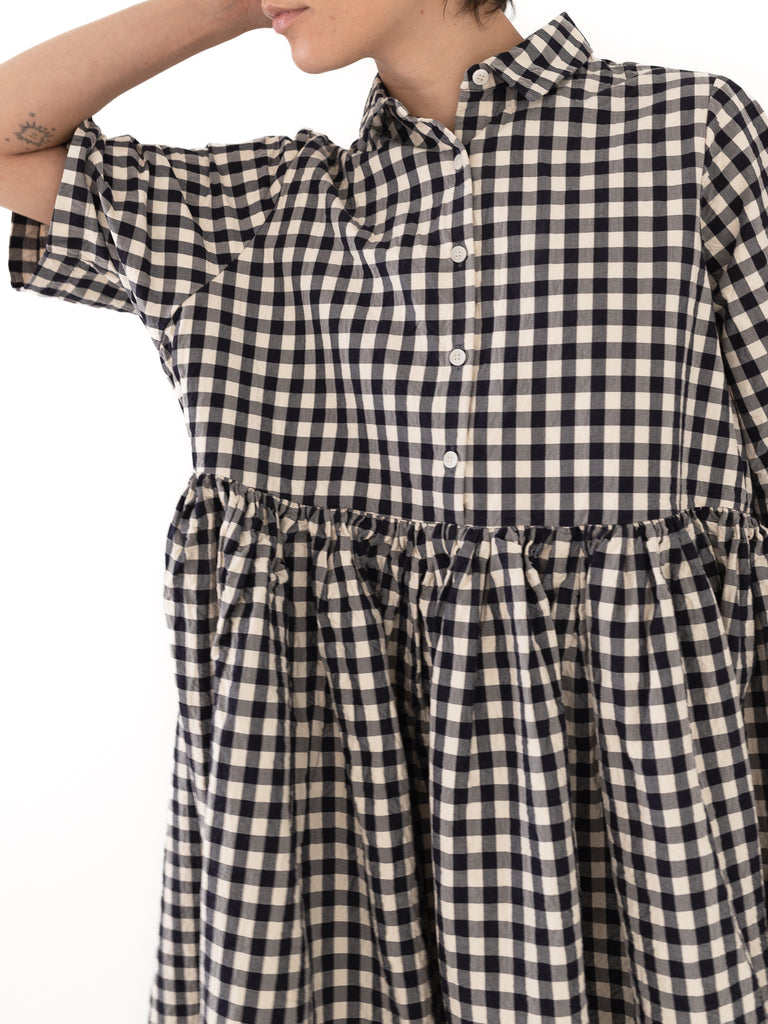 CASEY CASEY - Ethal Dress, Navy Double Check - Worthwhile
