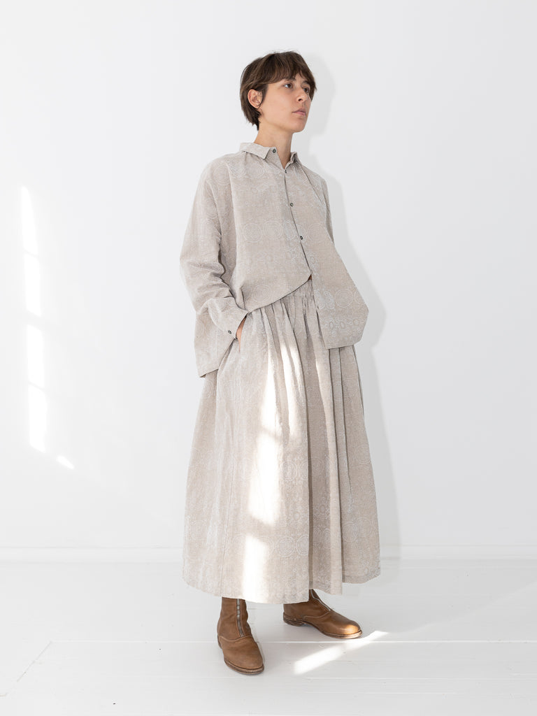 ICHI - Flocky Lace Azumadaki Skirt, Natural - Worthwhile