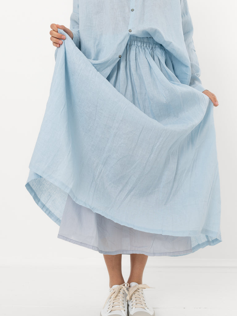 ICHI - Linen Skirt, Light Blue - Worthwhile