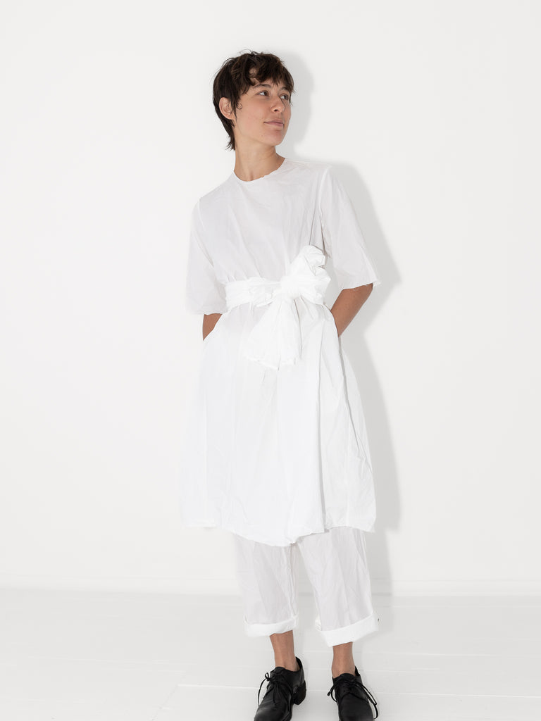 SCHA - 3/4 Sleeve Dress, White - Worthwhile
