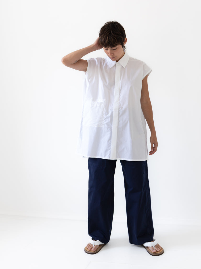 SOFIE D'HOORE - Babette Sleeveless Shirt, White - Worthwhile