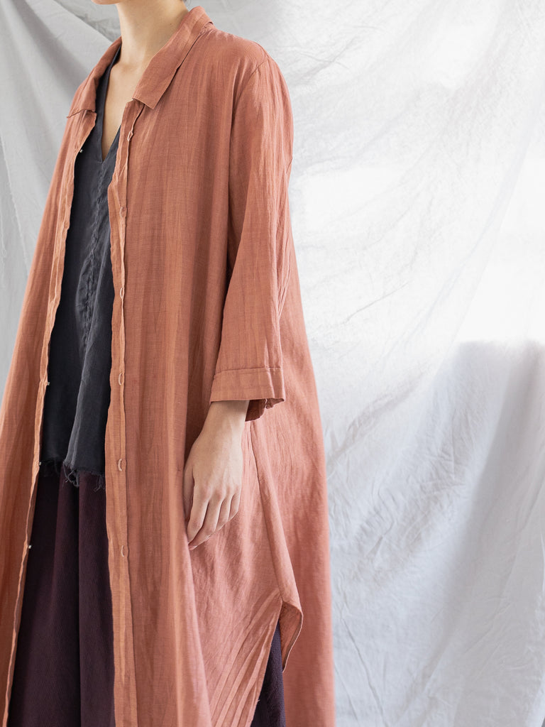 ATELIER SUPPAN - Atelier Suppan Long Shirt Dress, Old Rose - Worthwhile