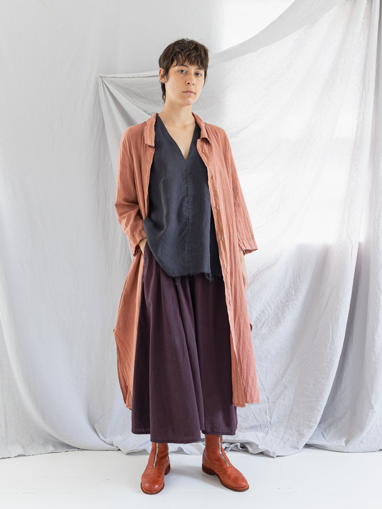 ATELIER SUPPAN - Atelier Suppan Long Shirt Dress, Old Rose - Worthwhile