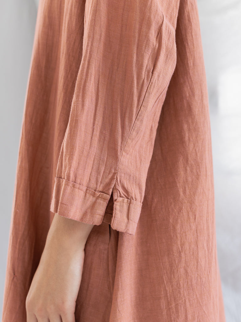 ATELIER SUPPAN - Atelier Suppan Long Shirt Dress, Old Rose - Worthwhile